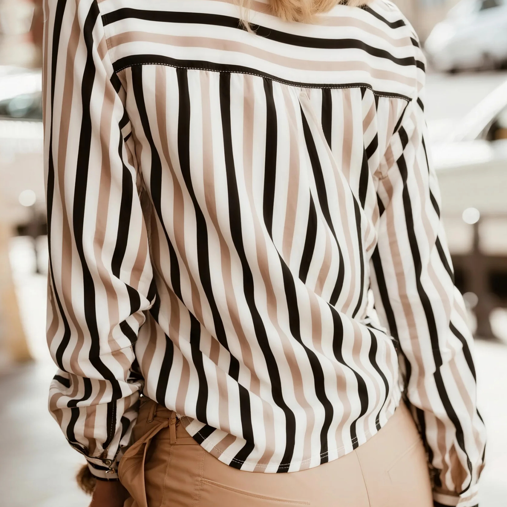 Striped Button-Down Long Sleeve Shirt