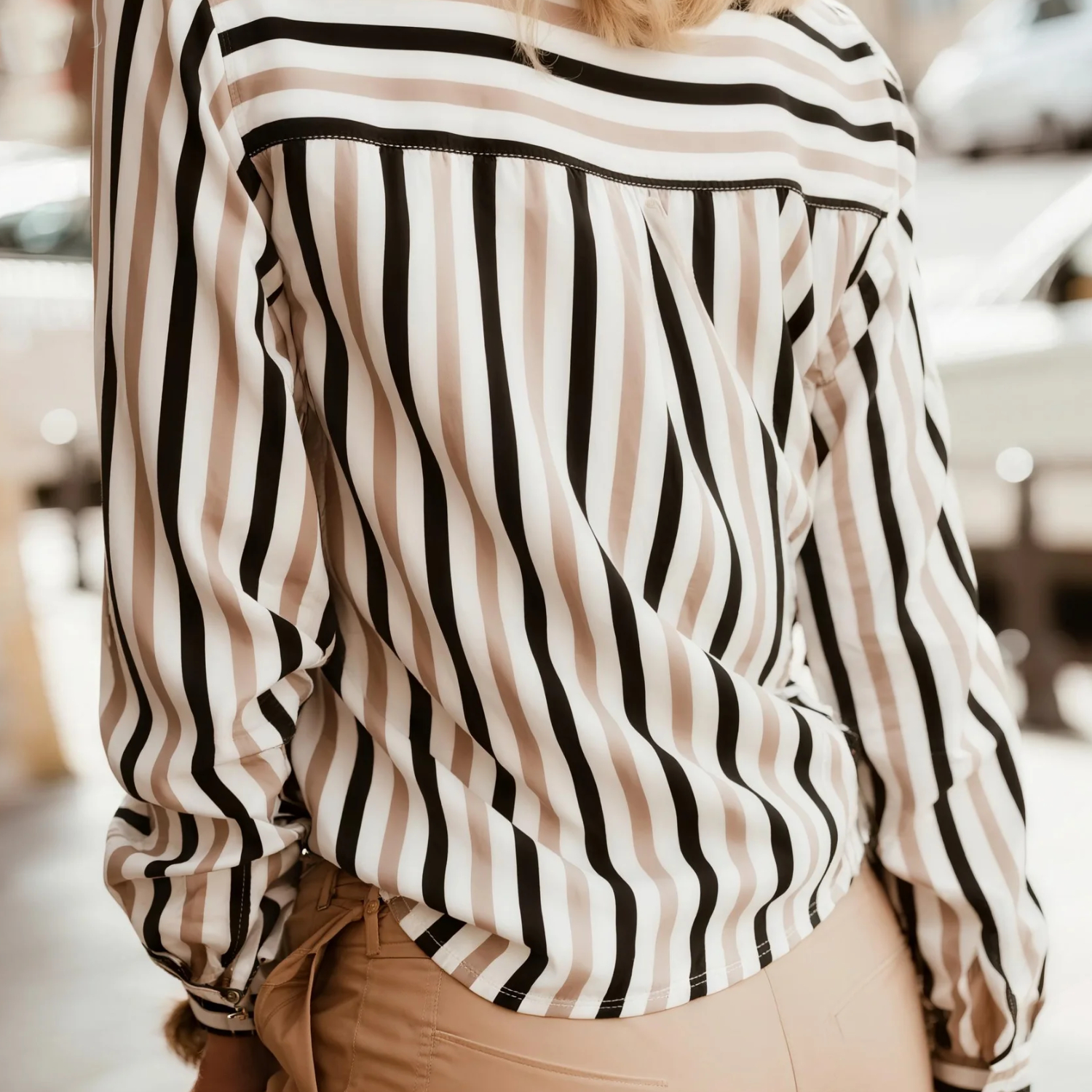 Striped Button-Down Long Sleeve Shirt