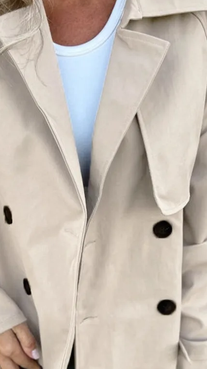 Long Sleeve Button Up Trench Coat